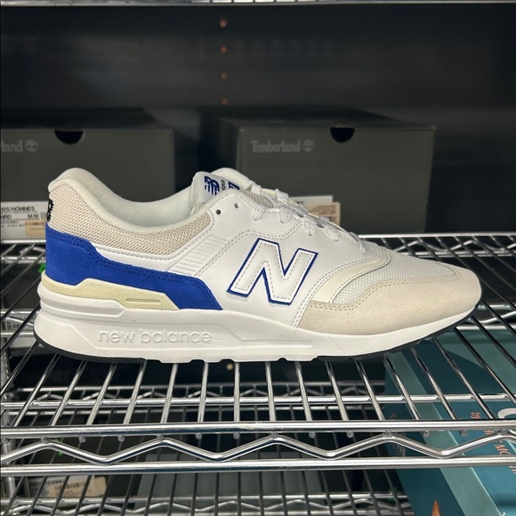 New Balance Men's White, Blue, and Green Sneakers - Picture 1 of 5